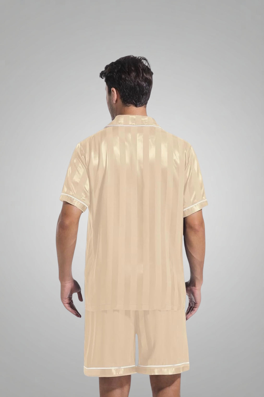 Men's Silk Satin Pajamas Set Short Sleeve