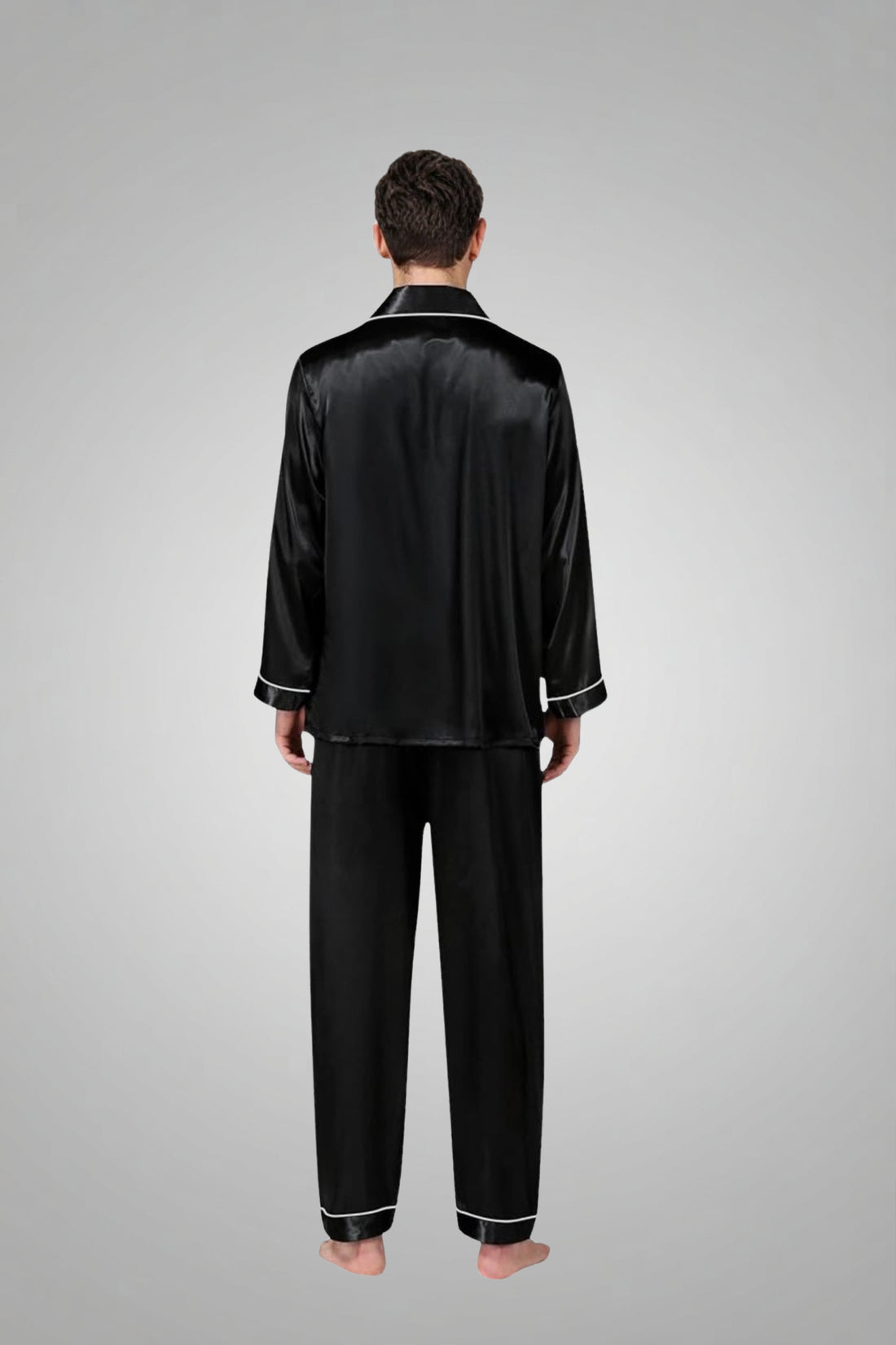 Men's Silk Satin Pajamas Set Long Sleeve
