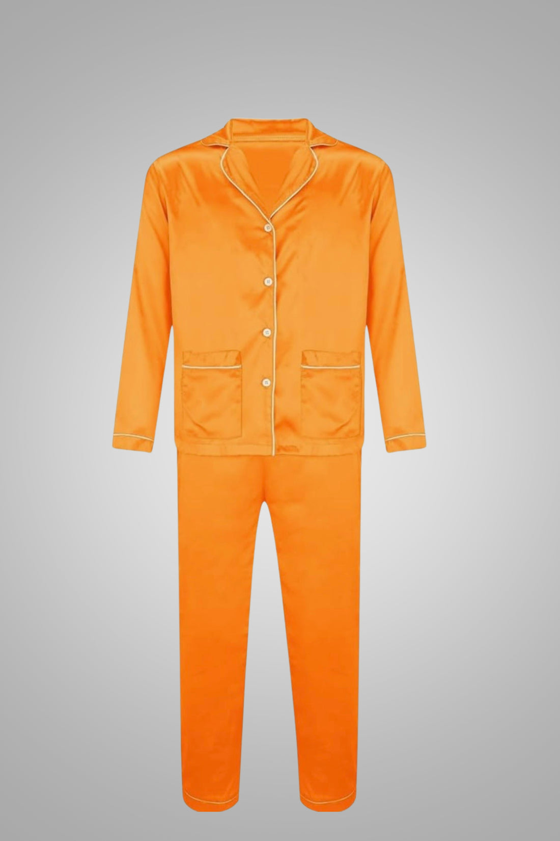 Men's Satin Silk Pajama Sets Long Sleeve Sleepwear