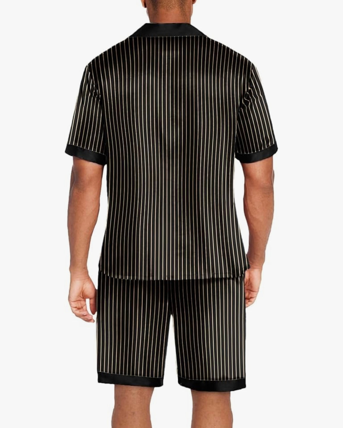 Men's Silk Satin Pajamas Set with Pockets Sleepwear