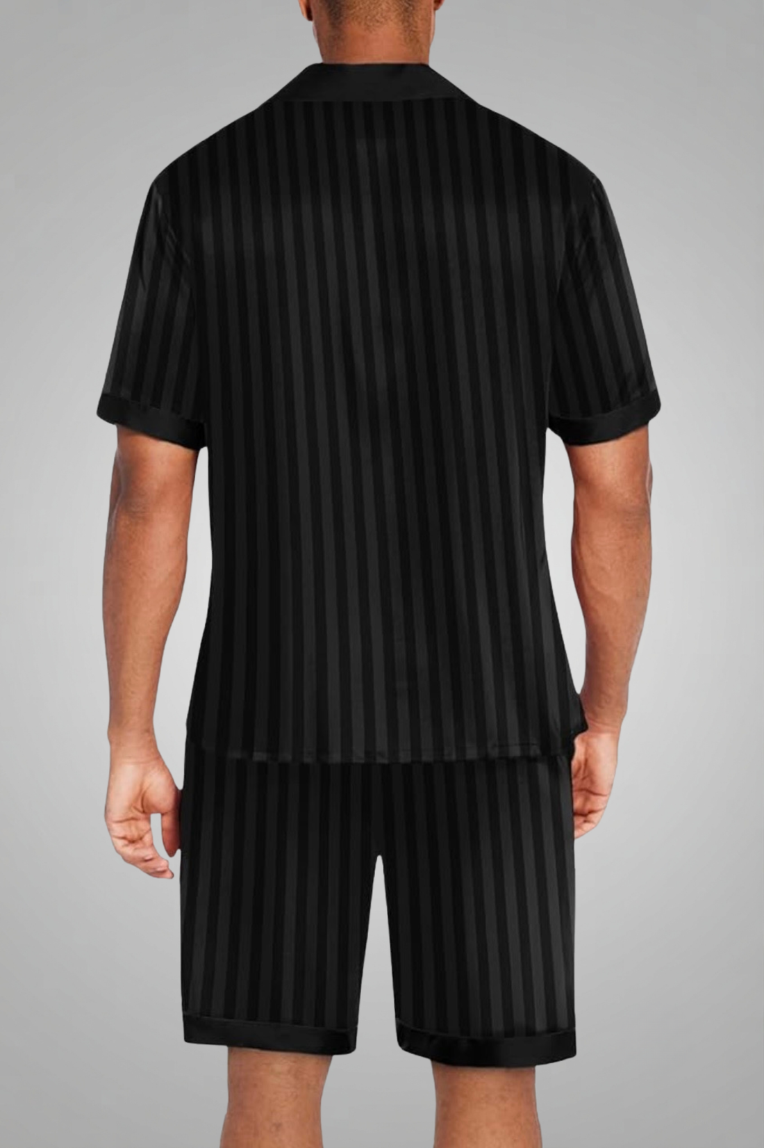 Men's Silk Satin Pajamas Set Short Sleeve Sleepwear
