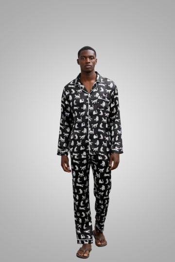 Men's Satin Pajama Set - Sleepwear,Loungewear